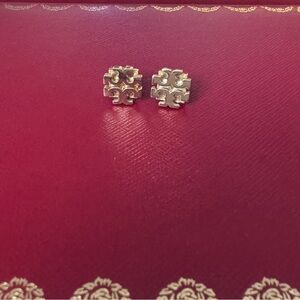 Gold Tory Burch Miller Stud Earrings